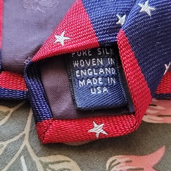 NWT Brooks Brothers Red and Blue Striped Star Tie - Picture 3 of 5
